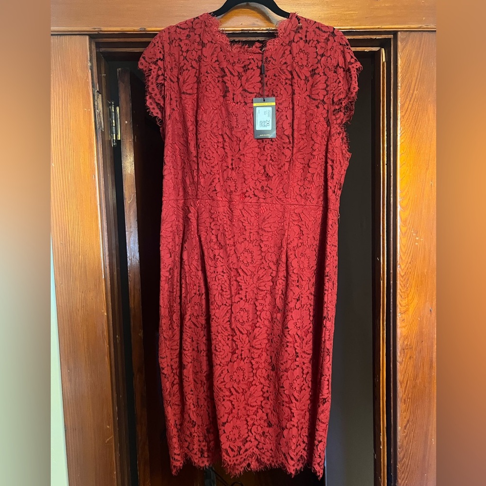 Burgundy Mid Length Dress 2XL